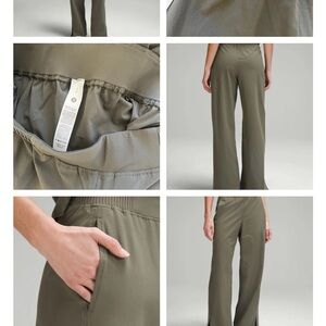 Lululemon Women’s Woven High Rise, Wide Leg Pant, Olive/ Khaki